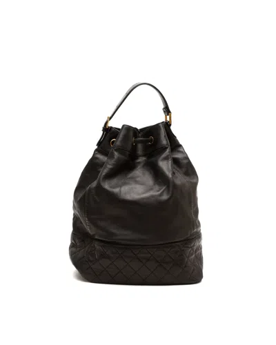 Pre-owned Chanel Drawstring Backpack In Black