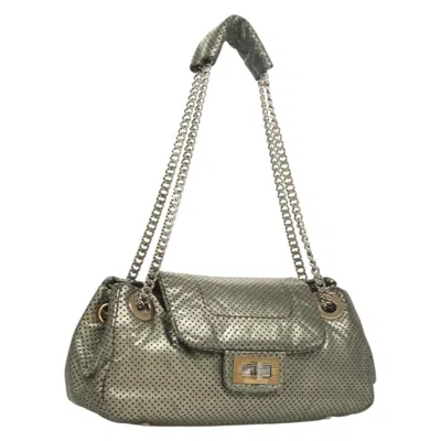 Pre-owned Chanel Drill Flap Bag Perforated Leather Leather Shoulder Bag Bag () In Silver