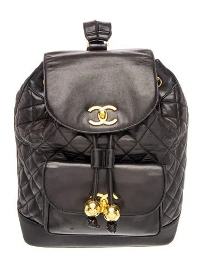 Pre-owned Chanel Duma Backpack In Black