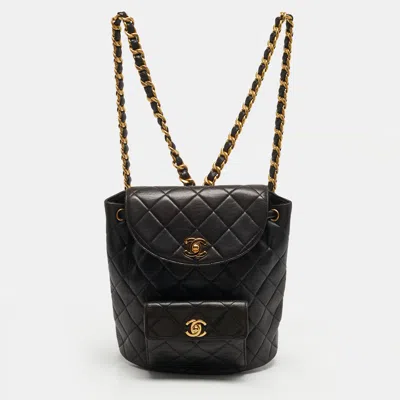 Pre-owned Chanel Duma Choco Brown Quilted Leather Backpack