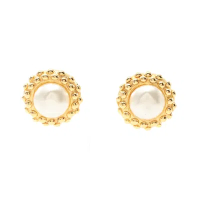 Pre-owned Chanel Earrings Gp Fake Pearl Gold Offvintage In Multi