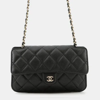 Pre-owned Chanel Eco Bag Matelasse Black/multicolor Caviar Leather Nylon