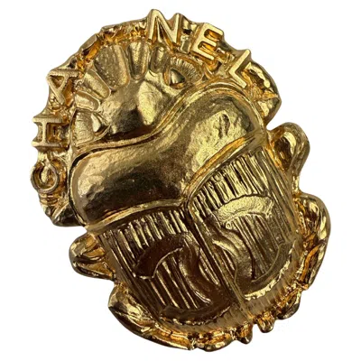 Pre-owned Chanel Egyptian Scarab Beetle Brooch From 2019 Metiers D'art Collection In Multi