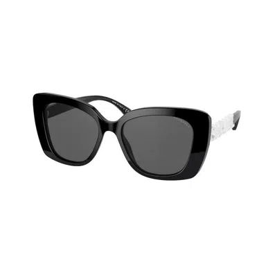 Pre-owned Chanel Elegant Black Acetate Sunglasses For Women