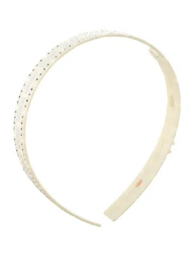 Pre-owned Chanel Embellished Cc Headband In Neutral
