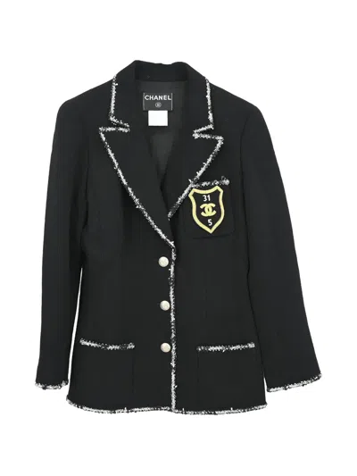 Pre-owned Chanel Emblem Single-breasted Blazer In Black