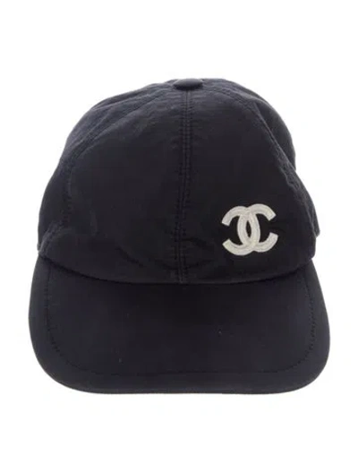 Pre-owned Chanel Embroidered Cc Logo Baseball Cap In Black