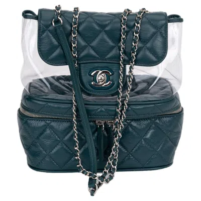 Pre-owned Chanel Emerald Green And Pvc Backpack