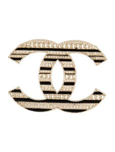 Pre-owned Chanel Enamel Cc Brooch In Multi