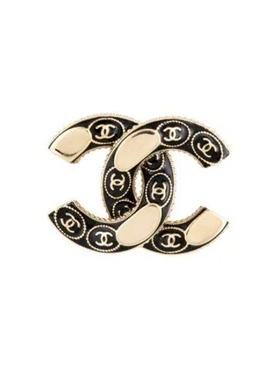 Pre-owned Chanel Enamel Cc Logo Brooch In Multi