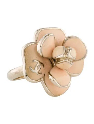 Pre-owned Chanel Enamel Flower Cocktail Ring In Multi