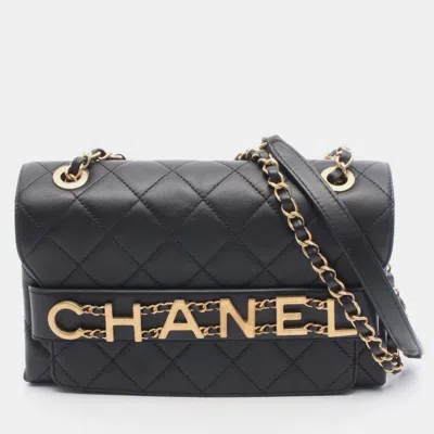 Pre-owned Chanel Enchained Black Leather Flap Bag