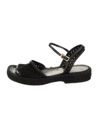 Pre-owned Chanel Espadrilles In Black
