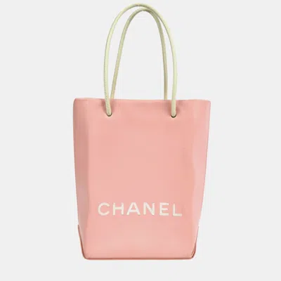 Pre-owned Chanel Essential Pm Pink Calfskin Leather Tote Bag