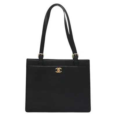 Pre-owned Chanel Executive Black Leather Tote Bag ()