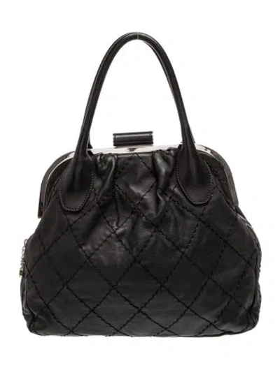 Pre-owned Chanel Expandable Frame Handle Bag In Black