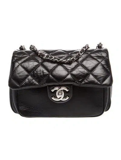 Pre-owned Chanel Express Zip Around Flap Bag In Black