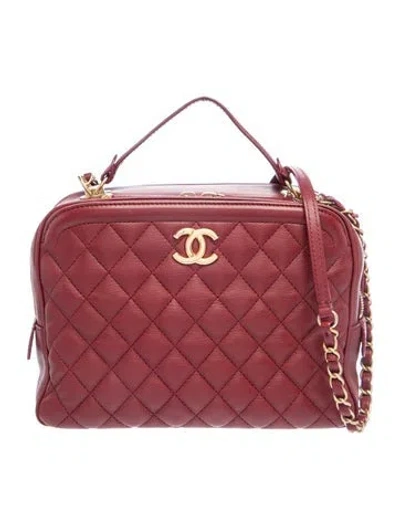 Pre-owned Chanel Extra Pocket Vanity Case In Burgundy