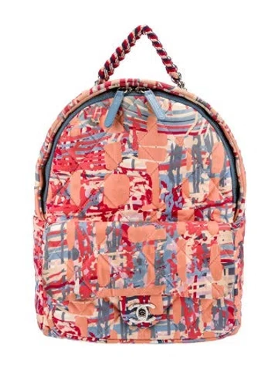 Pre-owned Chanel Fabric Foulard Backpack In Orange