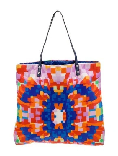 Pre-owned Chanel Fabric Foulard Tote In Blue