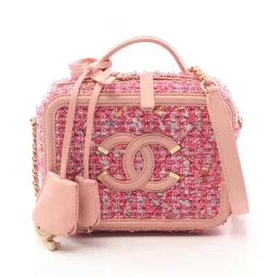 Pre-owned Chanel Fabric Leather Shoulder Bag Vanity Bag () In Pink