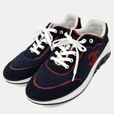 Pre-owned Chanel Fabric Multicolor Navy Blue Sneakers