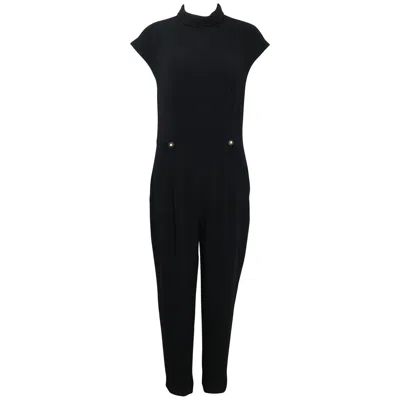 Pre-owned Chanel Fall 1996  Black Wool Short Sleeves Jumpsuit