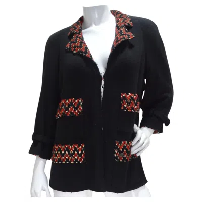 Pre-owned Chanel Fall 2007 Black Red Wool Jacket
