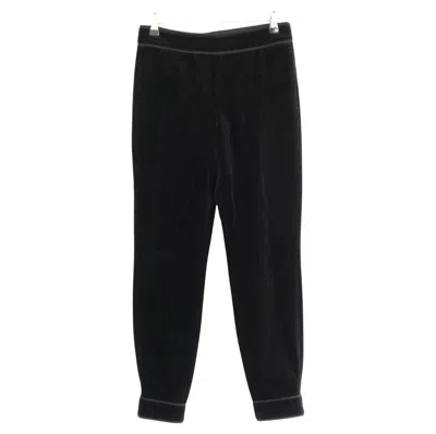 Pre-owned Chanel Fall 2012 Black Textured Velvet Pedal Pushers Trousers