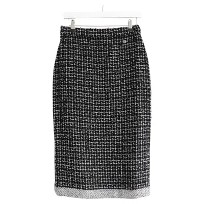 Pre-owned Chanel Fall 2017 Chunky Fantasy Tweed Pencil Skirt In Black