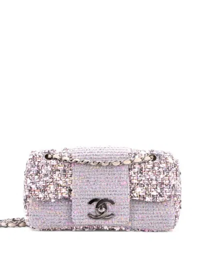 Pre-owned Chanel Fantasy Flap Bag Tweed Medium Shoulder Bag In Grey