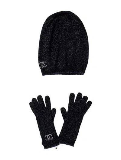 Pre-owned Chanel Fantasy Knit Hat & Gloves Set