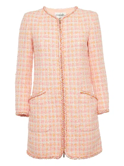 Pre-owned Chanel Fantasy Tweed Coat In Pink