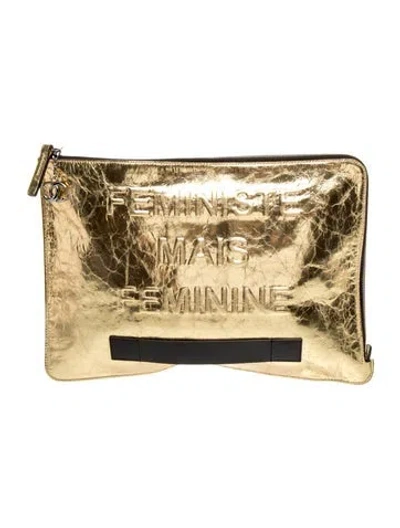 Pre-owned Chanel Feministe Mais Feminine Clutch