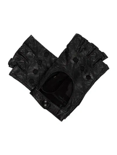 Pre-owned Chanel Fingerless Gloves In Black