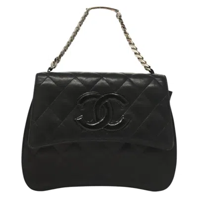 Pre-owned Chanel Flap Bag Black Leather Handbag ()