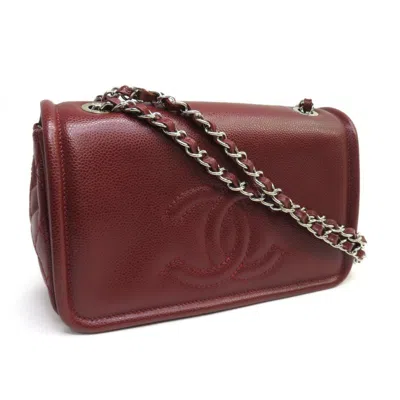 Pre-owned Chanel Flap Bag Burgundy Leather Shoulder Bag ()
