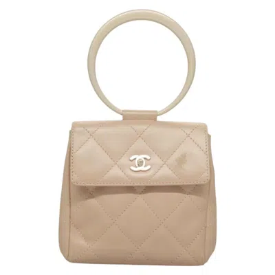 Pre-owned Chanel Flap Bag Leather Handbag () In Sand