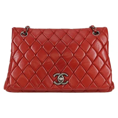Pre-owned Chanel Flap Bag Leather Shoulder Bag () In Red