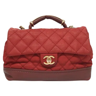 Pre-owned Chanel Flap Bag Red Leather Shoulder Bag ()