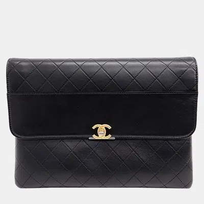 Pre-owned Chanel Flap Clutch In Black