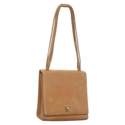 Pre-owned Chanel Flap Crossbody Bag Suede Patchwork Suede Bag () In Sand