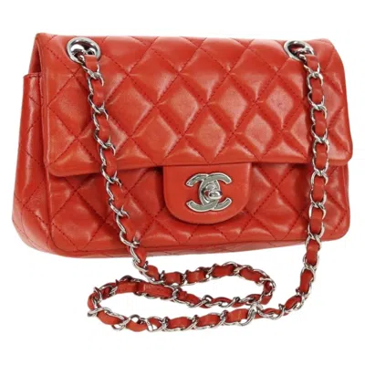 Pre-owned Chanel Flap Shoulder Bag Leather Red Leather Handbag ()