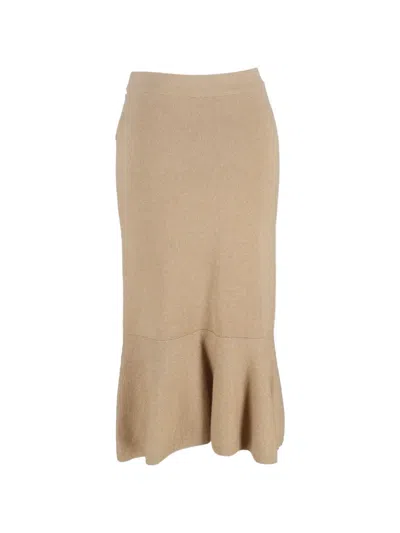 Pre-owned Chanel Flared Midi Skirt In Neutral