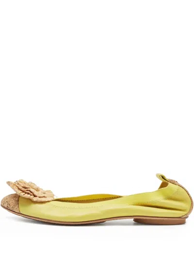 Pre-owned Chanel Flower-embellished Ballet Flats
