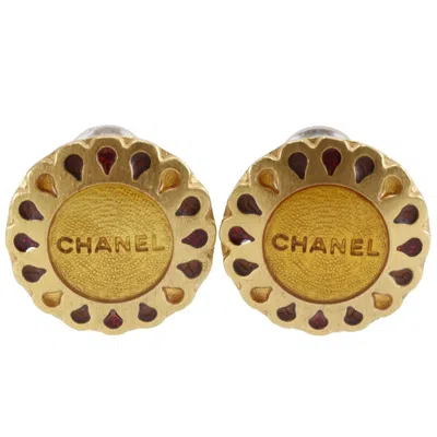 Pre-owned Chanel Flower Motif Earrings In Gold