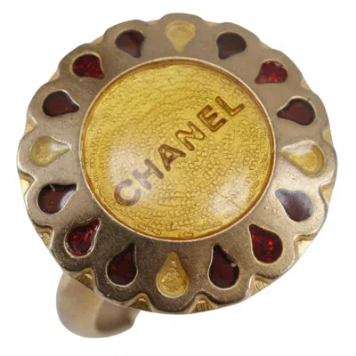 Pre-owned Chanel Flower Motif Ring In Gold