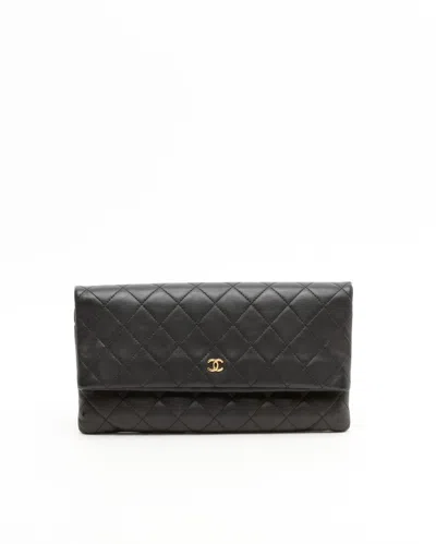 Pre-owned Chanel Fold Over Clutch In Black