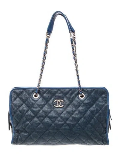 Pre-owned Chanel French Riviera Tote In Blue
