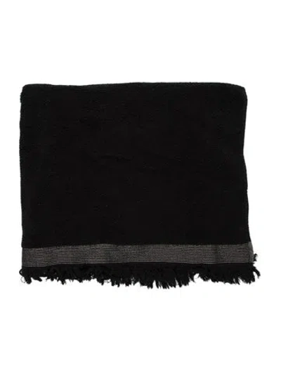 Pre-owned Chanel Fringe Beach Towel In Black